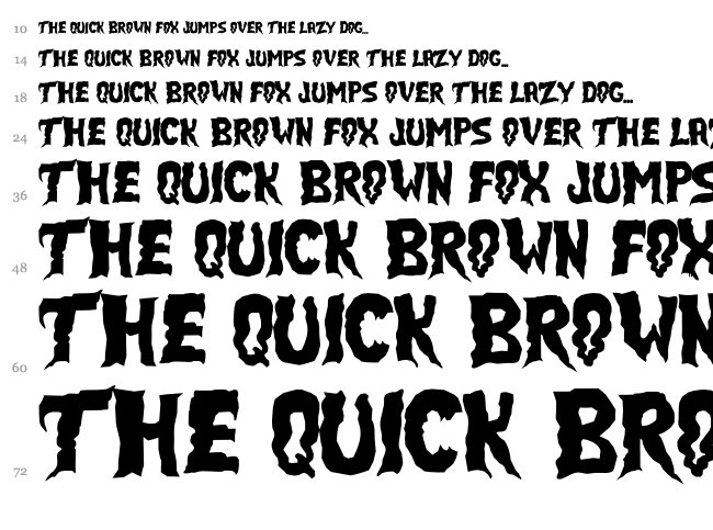 JMH Select Terror font waterfall